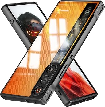 Foluu Case for ZTE Nubia RedMagic 10 Air, Hard PC Back & Soft TPU Bumper [Not Yellowing] [Military Drop Protection] Shockproof Case Slim Thin Cover for ZTE Nubia Red Magic 10 Air 2025 Black+Clear
