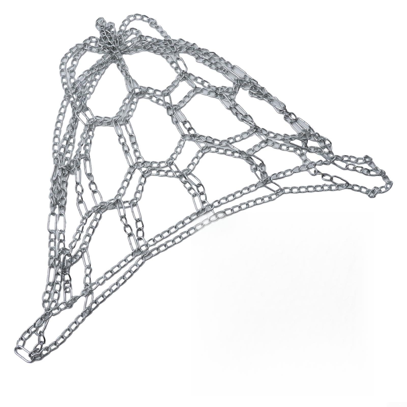 Metal Chain Basketball Net for Regulation-Size Hoops - Galvanized Finish Provides Long-Term Resistance to Environmental Wear (Silver & Gold)