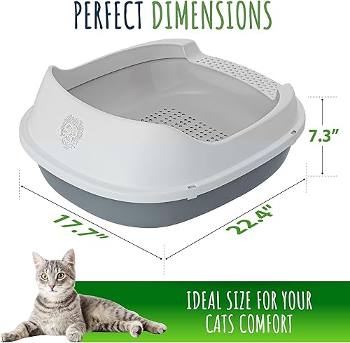 Miniatura 6 de Small Pet Select - Caja de tamizado de arena para gatos, específicamente hecha para su uso con pellets de pino, cinco almohadillas ecológicas