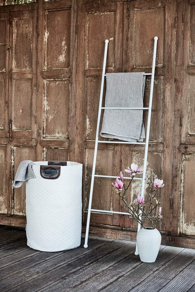 Wenko Laundry Bin, 20 Gal. Laundry Hamper, Beige, Collecting Laundry Basket with Handles, Round Laundry Hamper with honeycomb motif