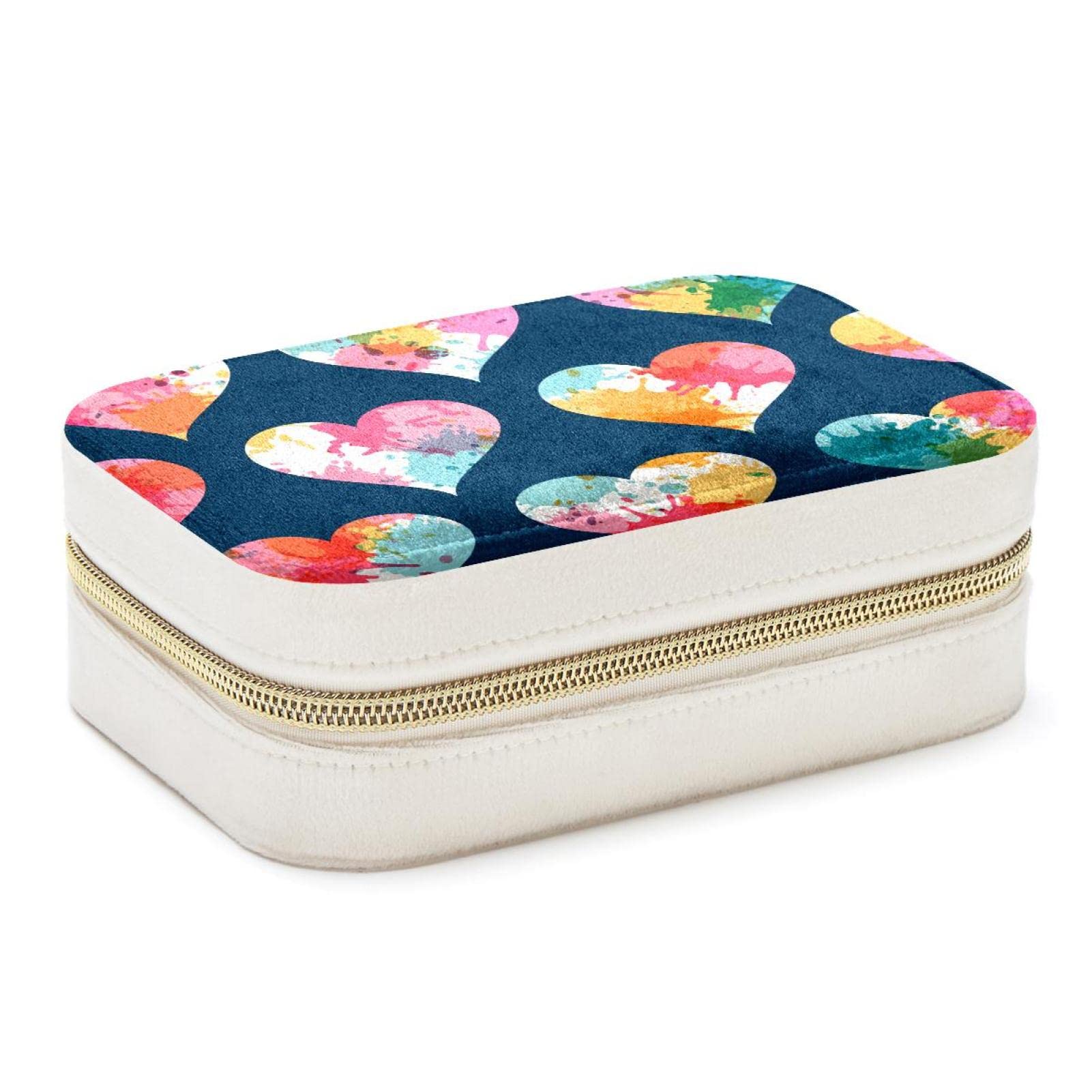 Boîte à bijoux pour femmes et filles, mini organisateur de colliers en cœur
