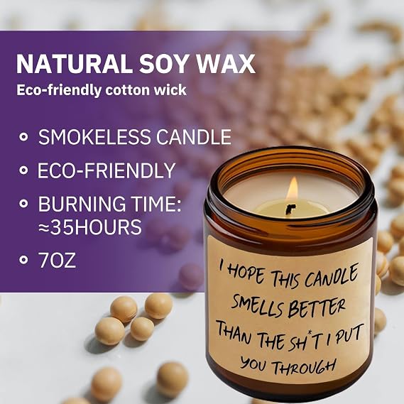 I'm Sorry, I Love You Gifts for Mom Her, Him, Lavender Scented Candle | Candle Present for Mom, Wife, Girlfriend - Apology Gifts for Women, Men, Dad, Husband, Boyfriend