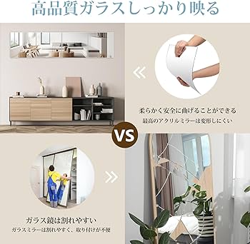 Amazon.co.jp: 姿見 全身 鏡 どこでも貼れる割れない鏡 壁掛け ミラー