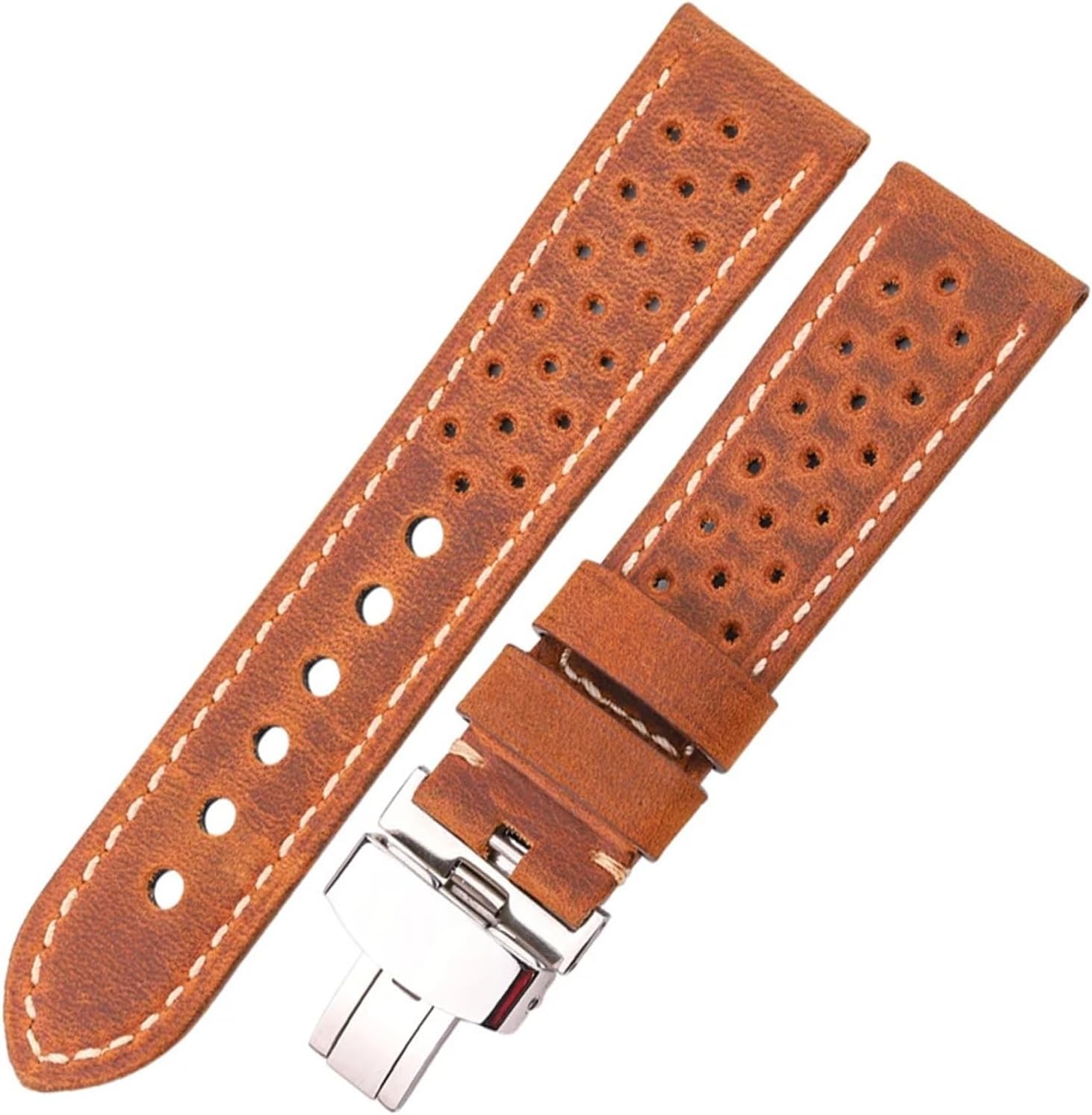 FYXT Breathable Genuine Leather Watchband 20mm 22mm 24mm For Smart Watch Strap Brown Coffee Black Green Cowhide Band Accessories