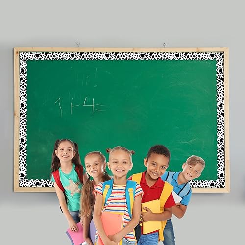 Vista 13 de Bordes de tablón de anuncios de 99 pies con diseño de nubes blancas y cielo azul, borde festoneado para pizarra blanca, decoración de bordes de aula