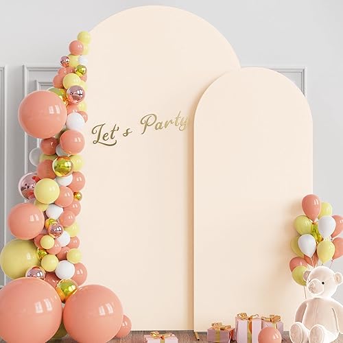 Miniatura 3 de Wokceer Funda de arco de boda de 7.2 pies, 6 pies, de elastano, ajustada, para arco de boda, juego de 2 soportes redondos para arco de Chiara para