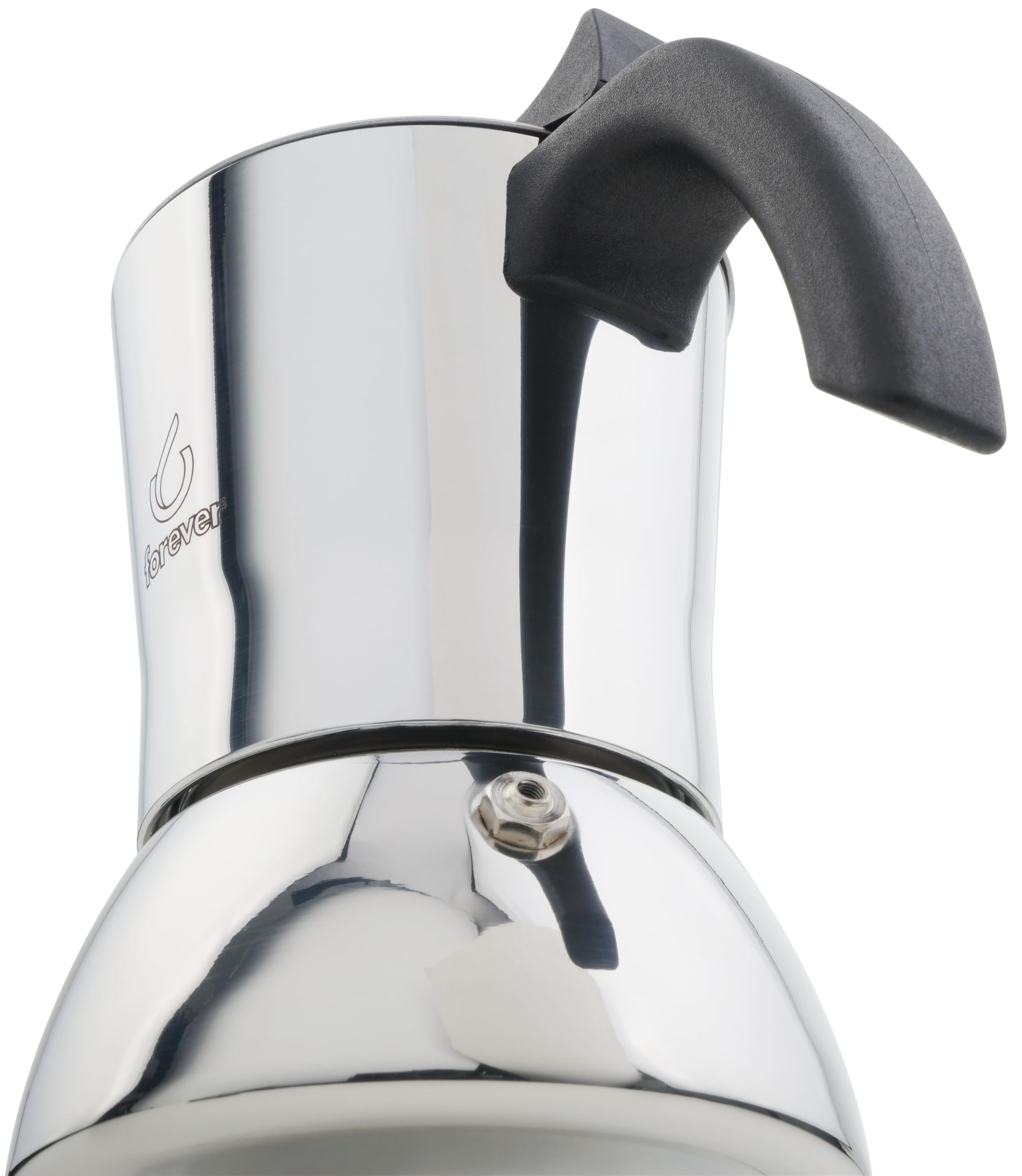 FOREVER Caffettiera Moka Induzione, Miss Perla, Caffettiera Moka per Casa, Caffettiera Portatile per Viaggio, inclusa Guarnizione in Silicone (4 Tazze)