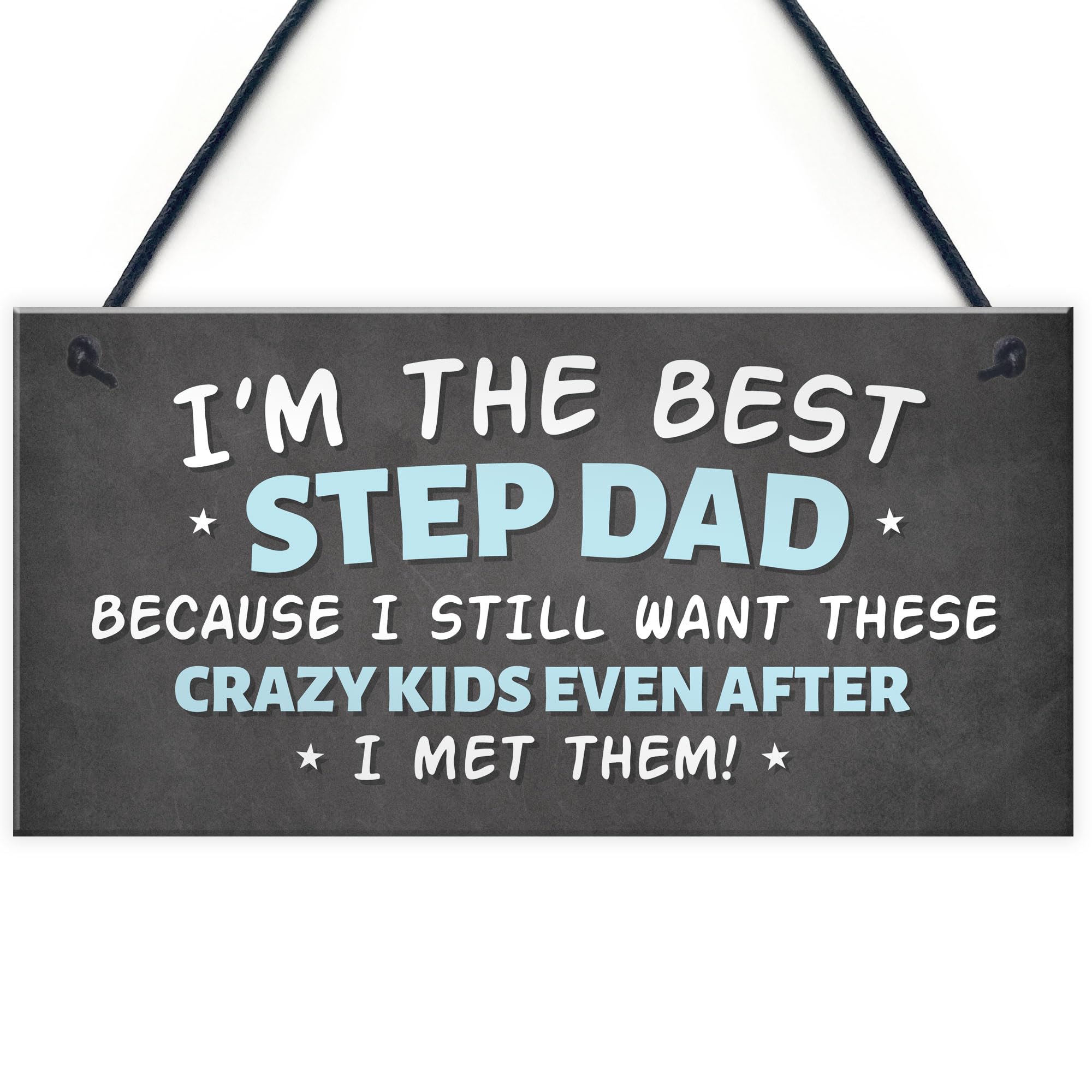 Red Ocean Step Dad Hanging Plaque, Novelty Gift For Fathers Day, His Birthday, Christmas Humor, Stepdad Gift From Stepdaughter Stepson, Novelty Step Dad Gifts
