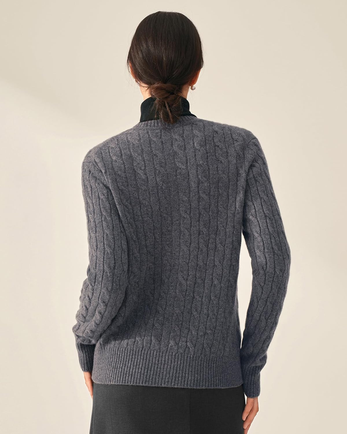 KVSS 100% Pure Cashmere Cardigan for Women Cable-Knit Crewneck Button Up Cardigan Sweaters | Luxury from Inner Mongolia - Image 3