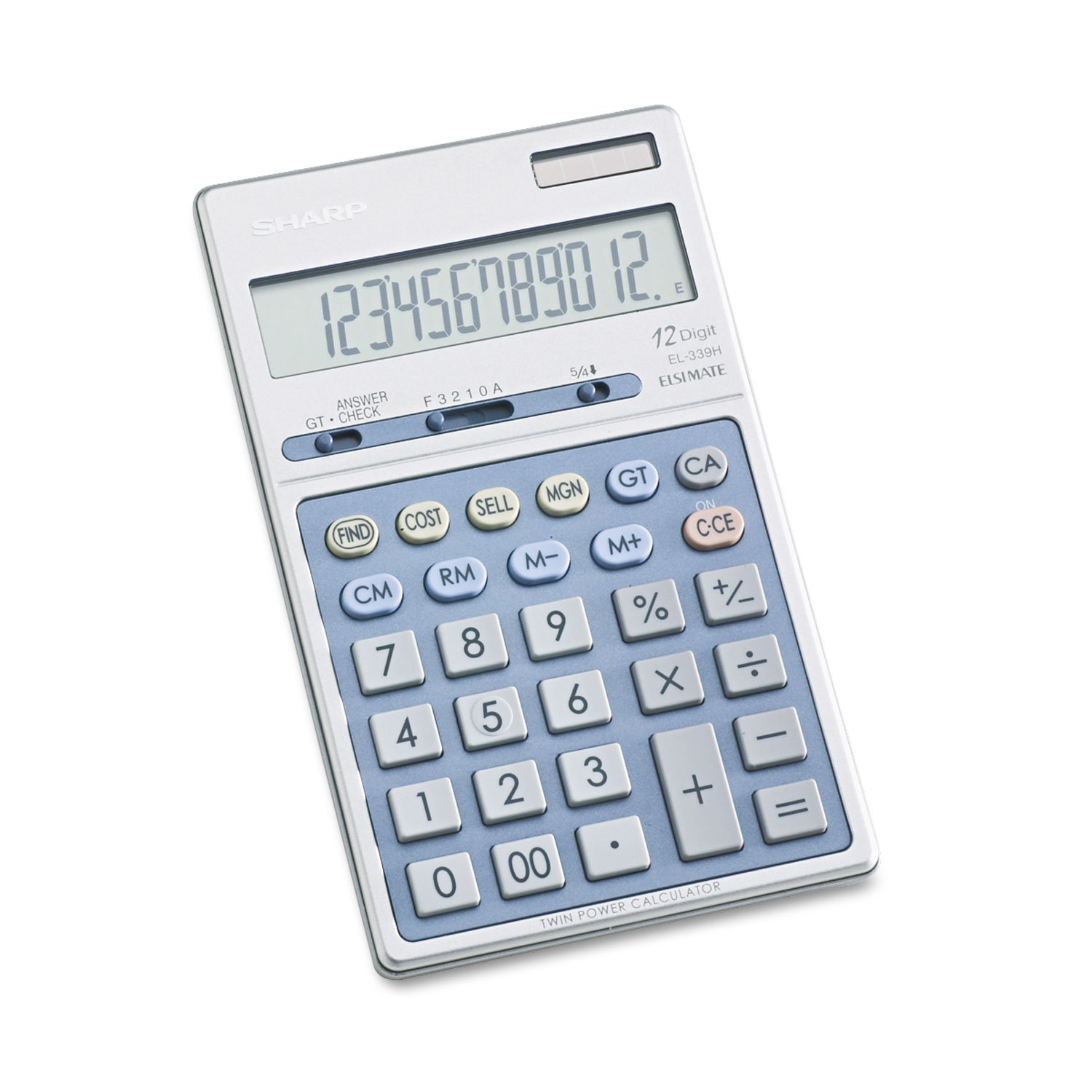 SharpEL339HB Semi-Desk Executive Metal Top 12-Digit Calculator