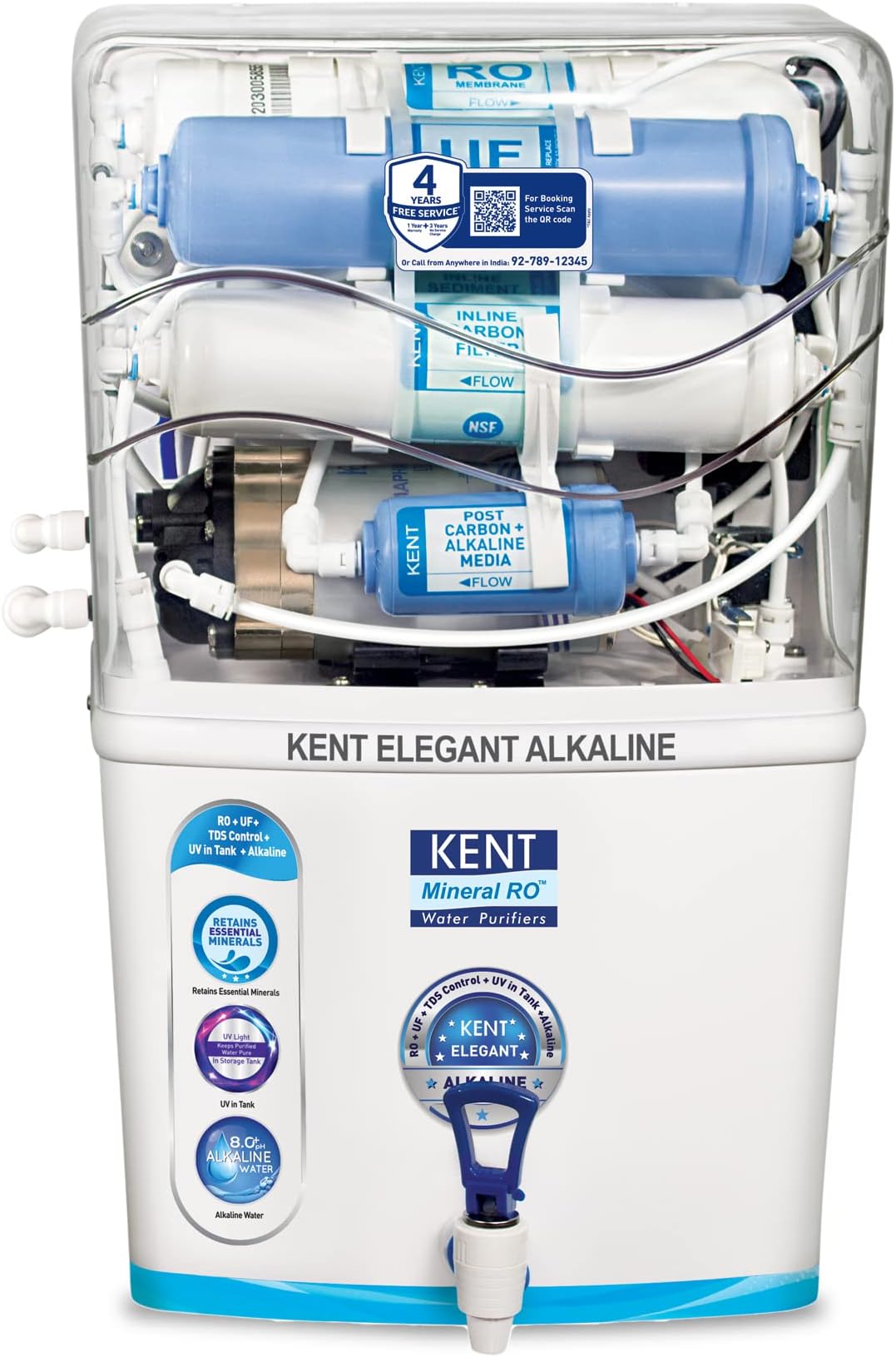 Kent Alkaline Mineral RO+UV+UF+TDS Control Water Purifier, 9 L