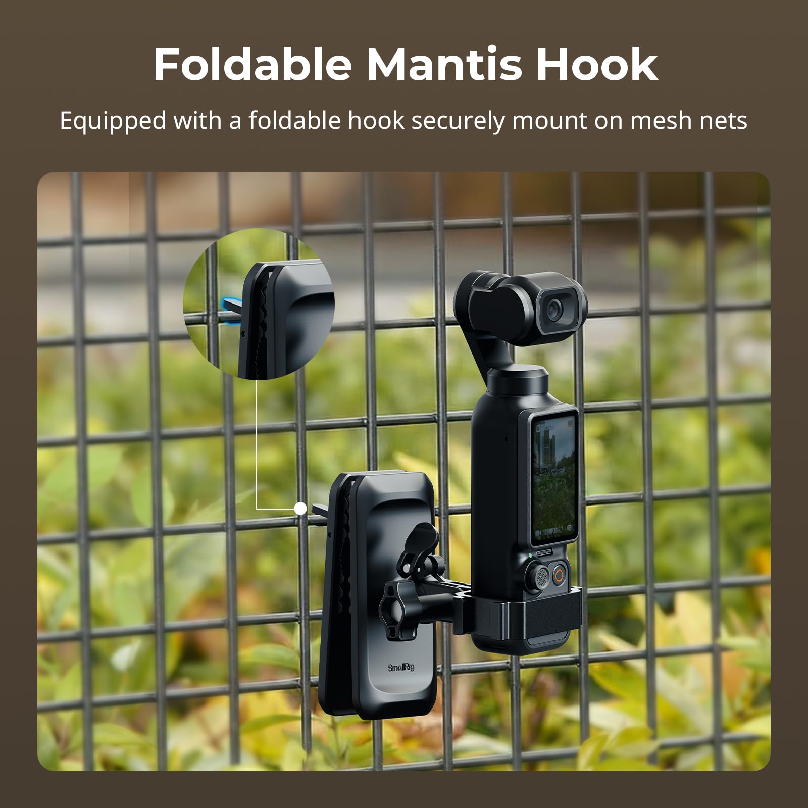 SMALLRIG Supporto magnetico con clip per tracolla per DJI Osmo Pocket 4/3/Action 6/5 Pro/4/Nano, per GoPro Hero 13/12/11, per Insta360 X5/4/3/Ace Pro 2, con adattatore per testa a sfera - 6052
