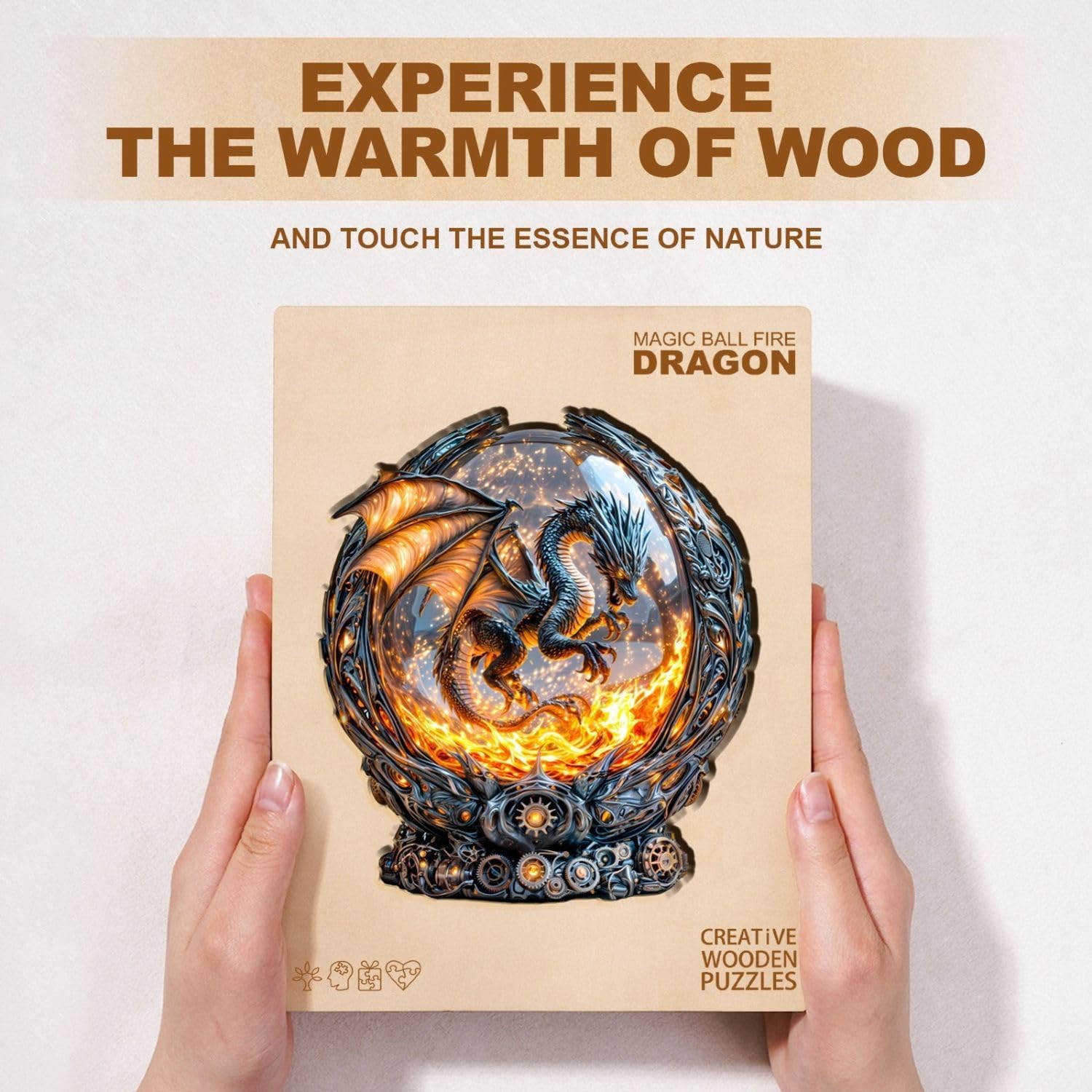 Magic Ball Fire Dragon Puzzles Adults Gifts Wooden 245 Pieces 13.4 * 12.3in