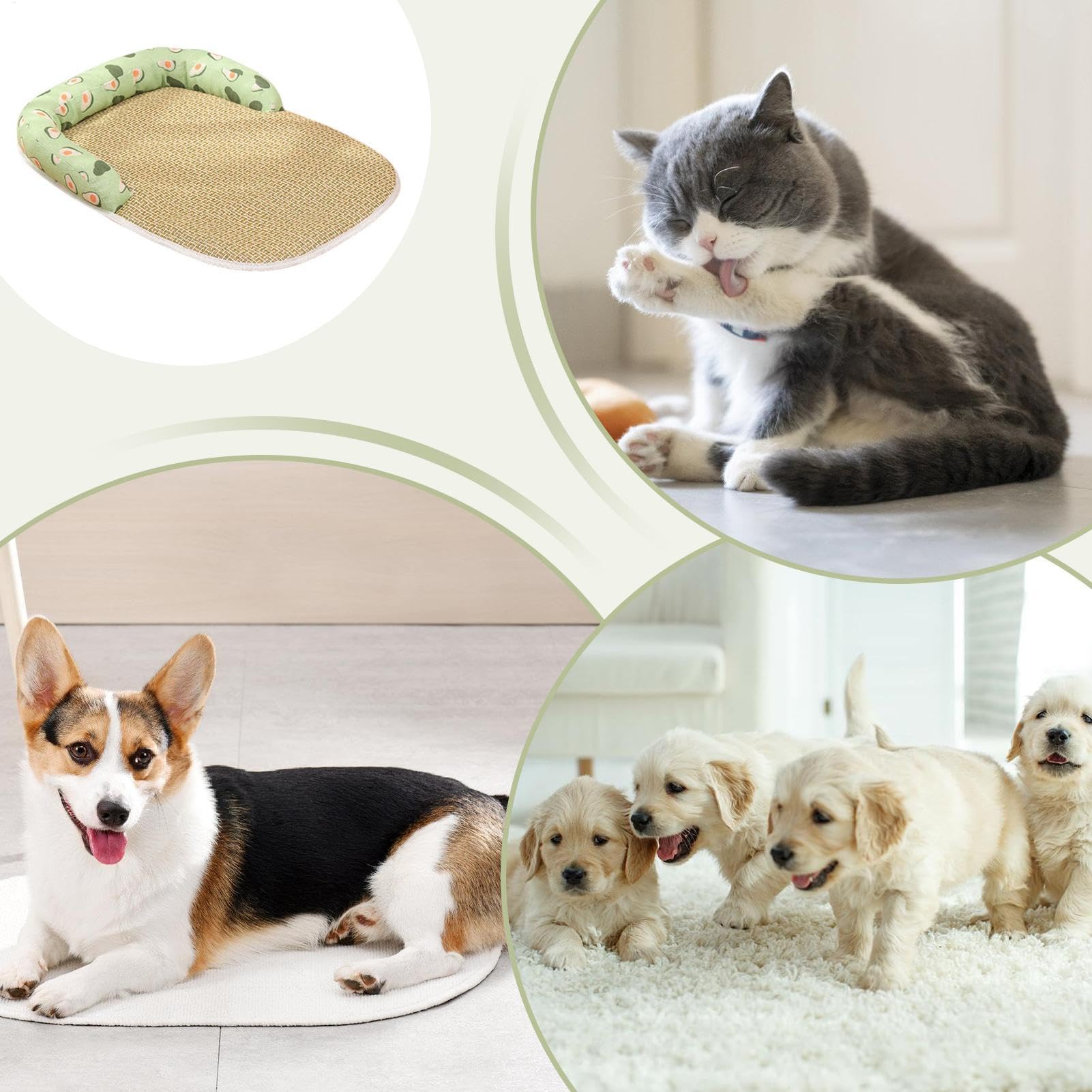 Tappetino rinfrescante per cani - Coperta rinfrescante estiva per animali domestici | Coperta rinfrescante per cani da interno, materassino in vimini finto rattan per cani e gatti di taglia piccola e