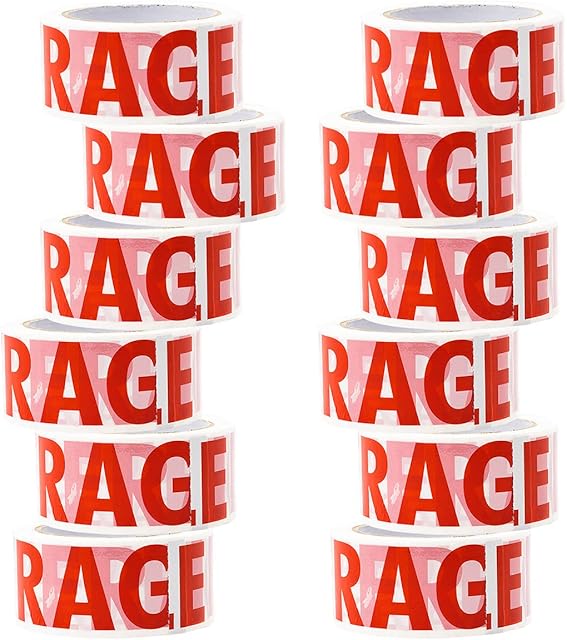 Edenpack 12 Rolls Fragile Printed Packing Low Noise Tape Roll 48mm x 66m Parcel Box Seal Packing Packaging Shipping Adhesive Tape