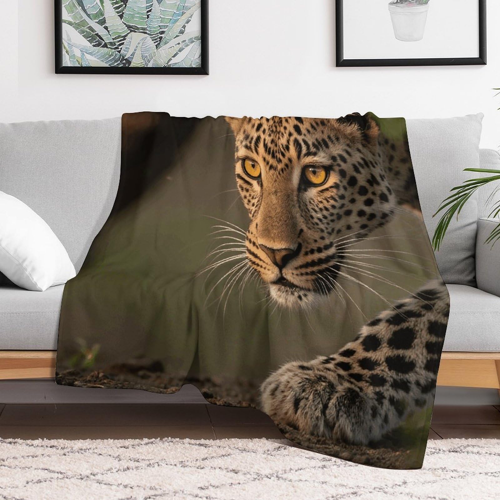 Custom Cheetah Blanket Lightweight Flannel Fleece Throw for Couch Sofa Bed Luxury Soft Cozy Plush Lap Bedtime Blanket for All Seasons Bedroom Home Decor Gifts 60x80