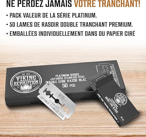 Viking Revolution 100 Lames Rasoir De Sureté - Pack Securite En Acier Inoxydable Japonais Pour Un Rasage Doux, Précis & Propre - Pour Homme - 2