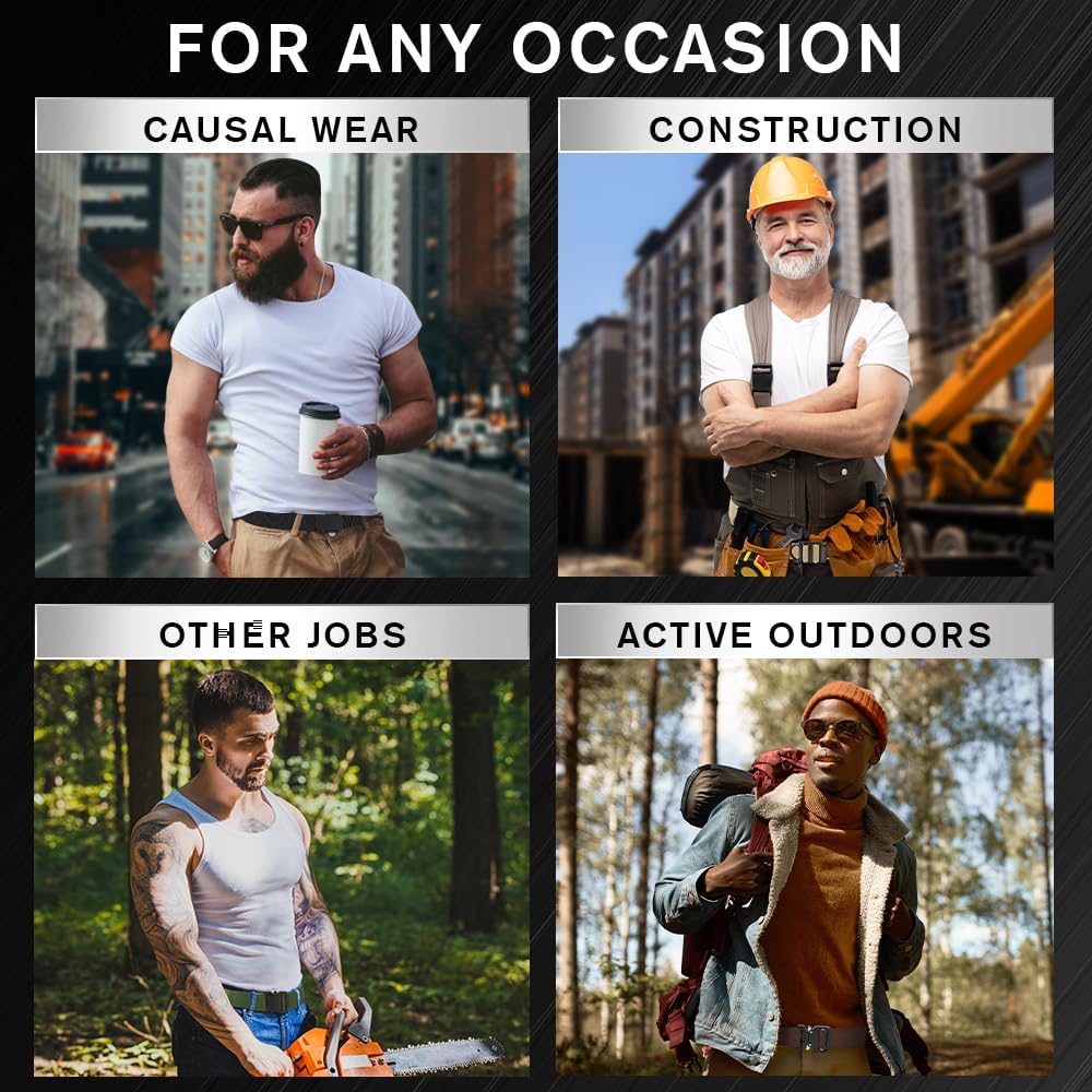 TECEUM Tactical Belt – Green B7 L – Heavy-Duty Military, Work, Hiking,Rigger, Utility, EDC Men’s Belts – Quick-Release – Nylon Web - Image 8