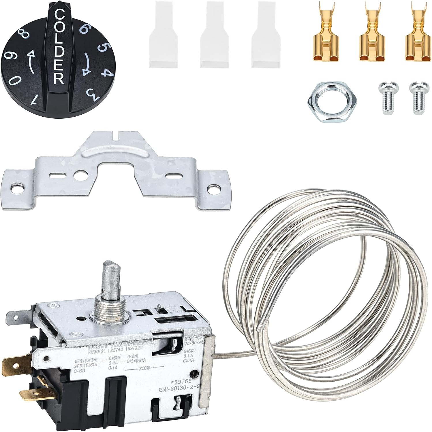 800366 Temperature Control Kit Compatible with True Refrigerator TBB-24-48 TBB-24-72 TDG-95-38 TPP-119 TRCB-82-86 TUC-36-34 Freezer/Fridge Thermostat Replacement Parts 077B6806 077B7172 988282
