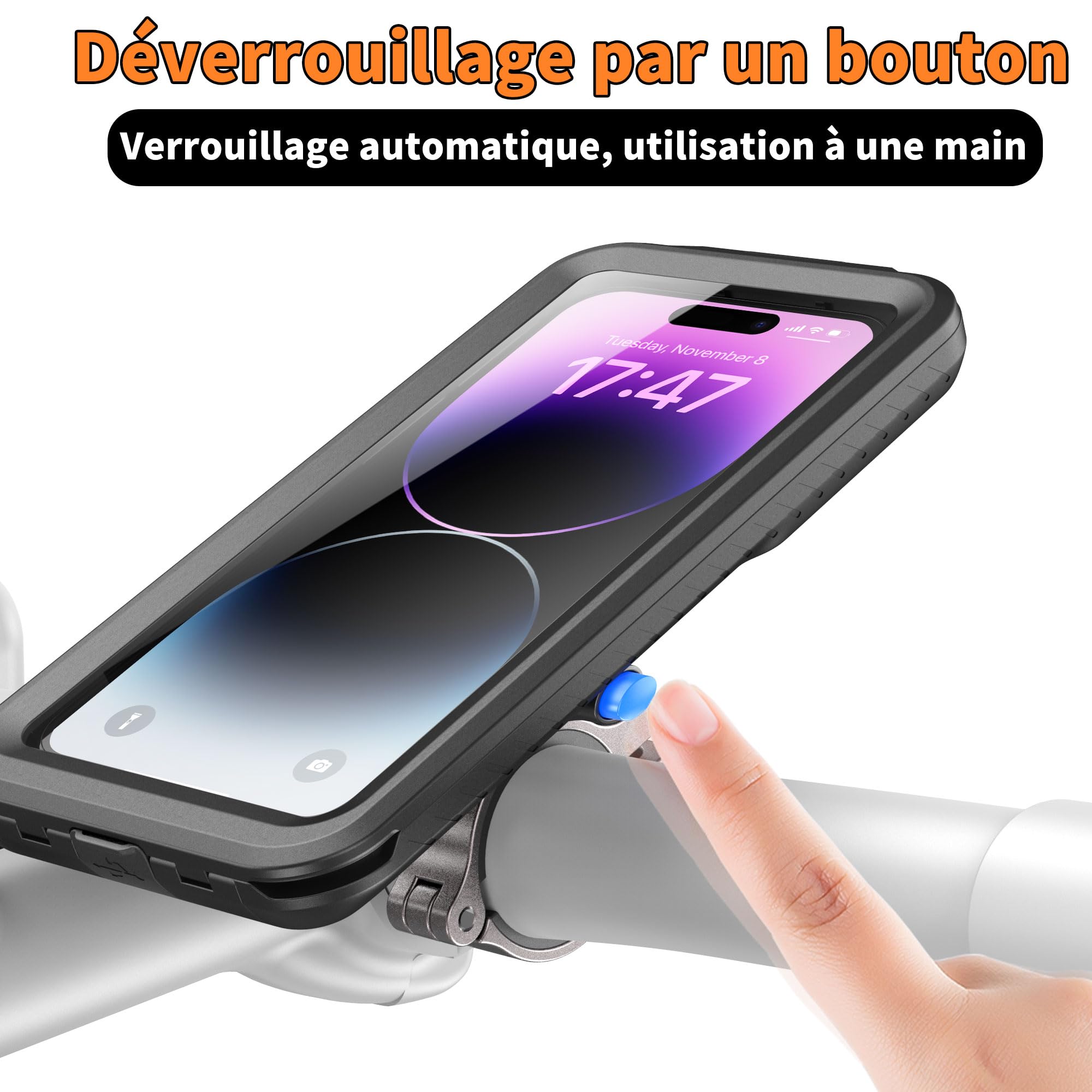 Rolgno Support Telephone Moto Anti Vibration, [sans Outils