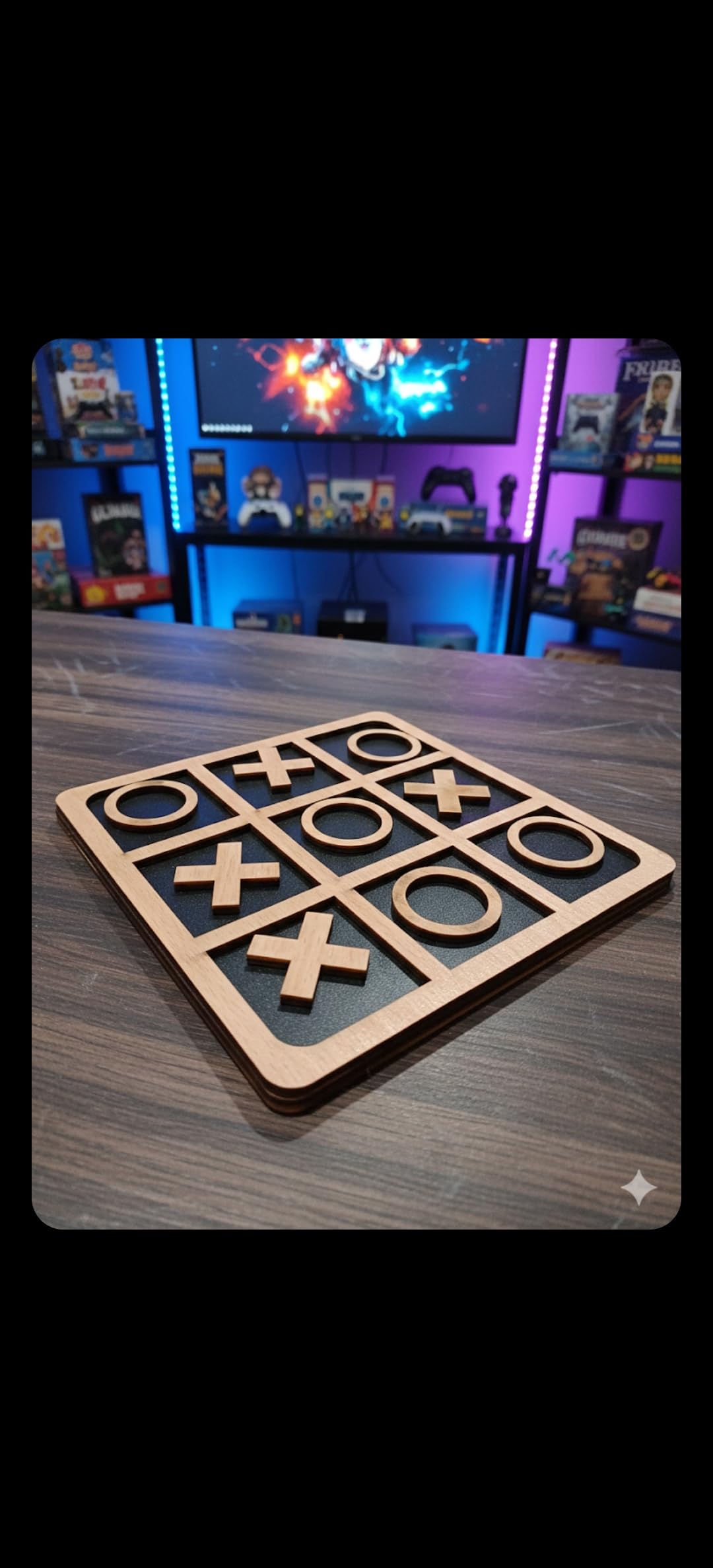 SKYVILLA Classic Wooden Tic Tac Toe Game – Portable Travel Board Game – Family Strategy Game for Kids & Adults(19 * 19 CM) 2