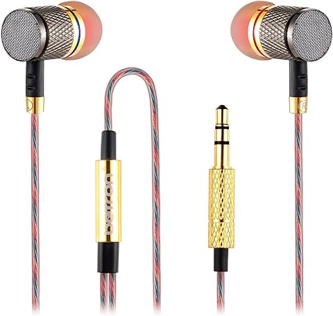 Betron YSM1000 Wired Earphones, High Definition Noise Isolating Headphones, Deep Bass, Crystal Clear Sound for iPhone, Samsung, Sony, MP3 Players and More (Without Microphone)