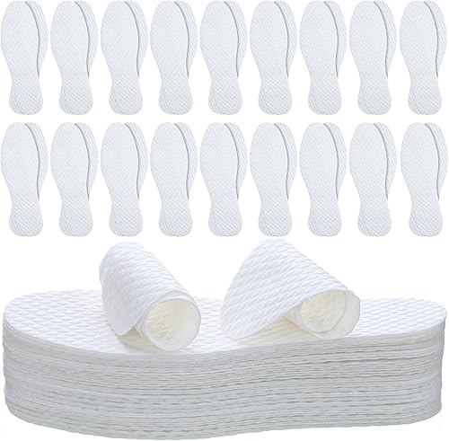 100 pares de insertos reemplazables para zapatos, plantillas delgadas desechables para mujeres y hombres, absorción de sudor, almohadillas