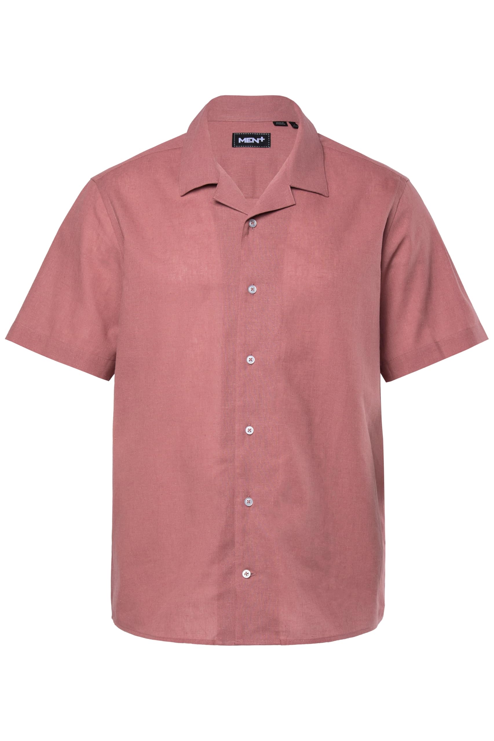 Men Plus Herren große Größen Übergrößen Menswear L-8XL Leinenmix-Hemd, Halbarm, Cubakragen, Cuba Fit 836640