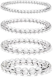 4pcs Beaded Bracelets for Women,Natural Healing Crystal Gemstones Bracelet,Anxiety Stress Relief Bracelet Handmade purple Jewelry Gifts for Women