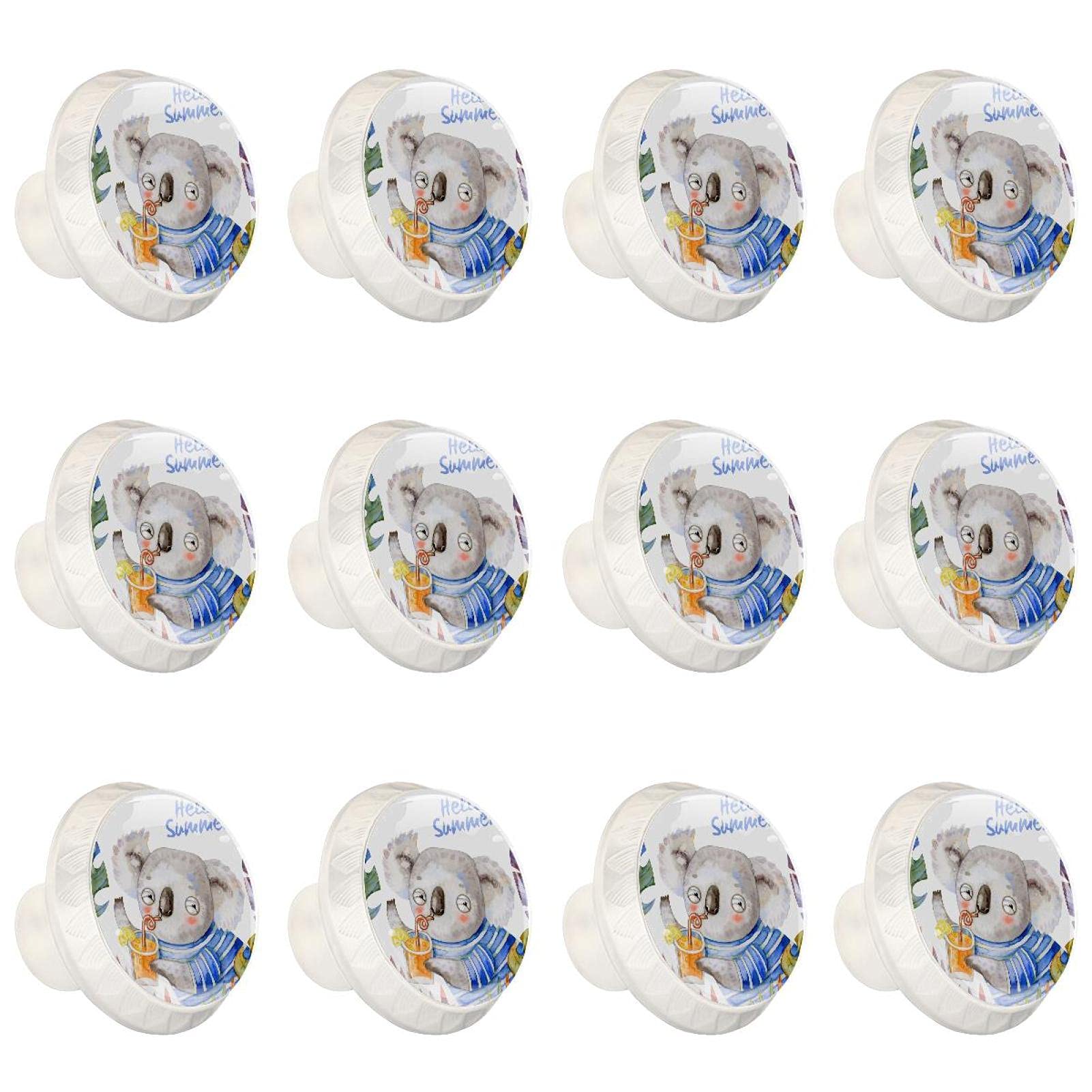 Boutons ronds pour armoire de cuisine aquarelle au design estival