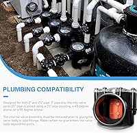 Vista 3 de 7305 Pieza de repuesto de 2 a 2.5 pulgadas para válvula de retención Jandy compatible con sistema de piscina de tierra, bañera y spa 180-Dgree