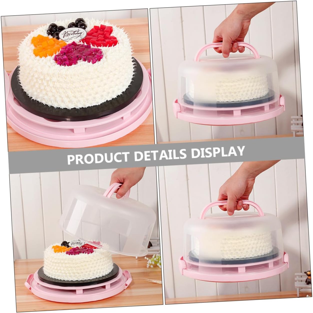 Portable Cake Carrier with Lid and Handle Reusable Round Bakery Packing Box for Muffins and Birthday Cakes for Events Picnics and Safe Storage