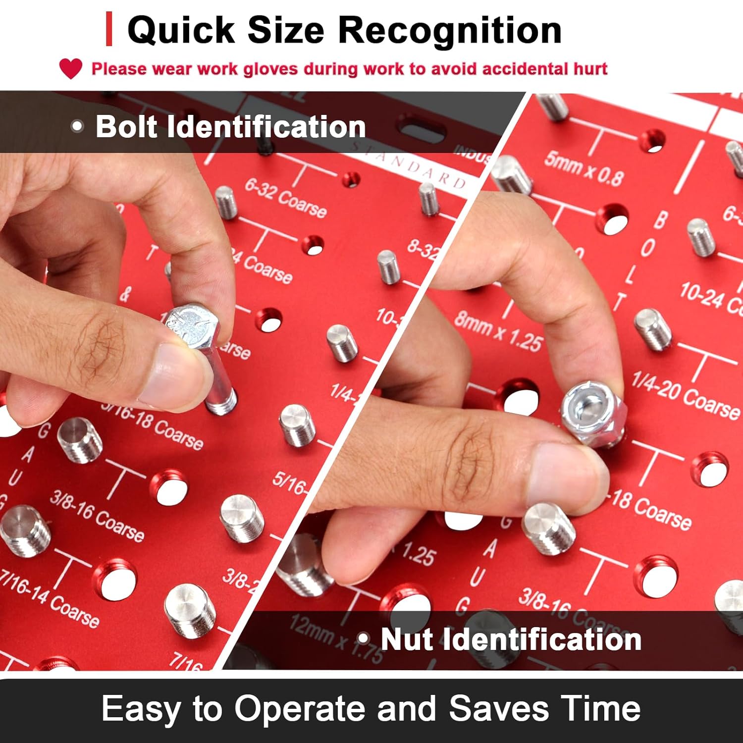 Thread Checker, 28 Nut and Bolt Thread Checker, Accurate Size, Thick Enough Bolt Size and Thread Gauge Identifier, Clear Markings, Standard Ruler with Inches and Centimeters On Both Sides