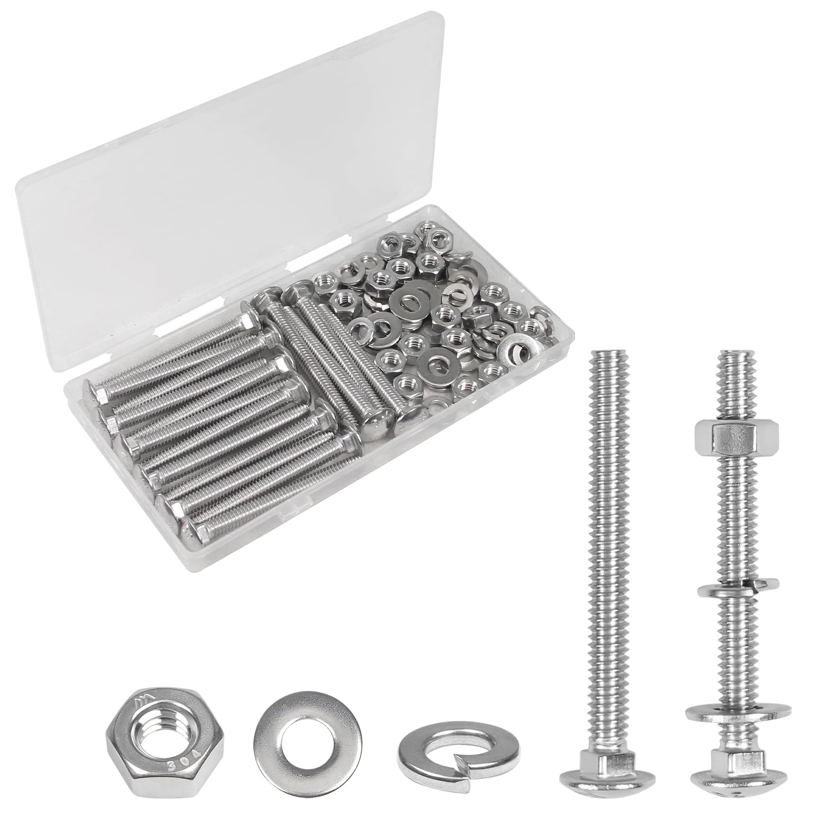 Stainless Steel Carriage Bolts - 10 Sets -7