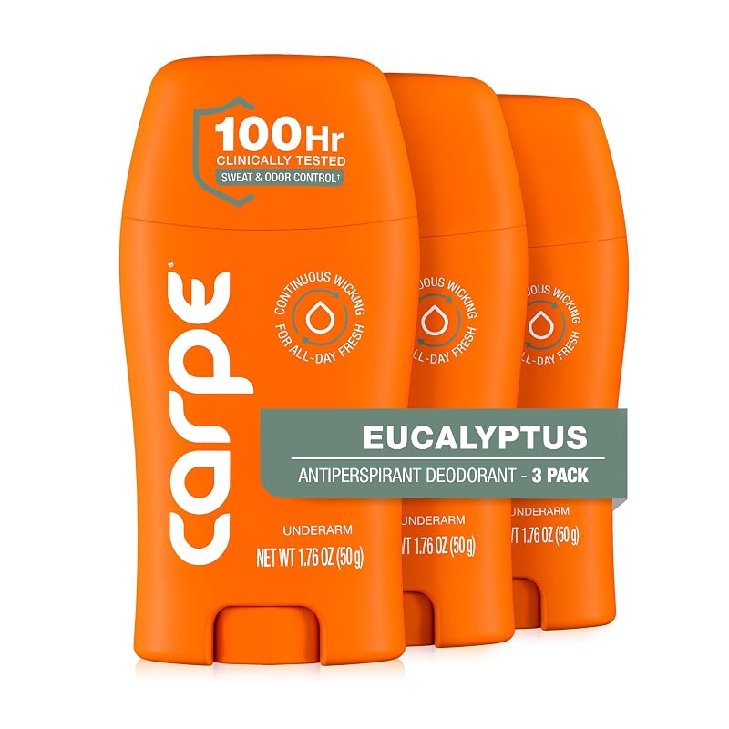 Desodorante antitranspirante Carpe com fragrância de Eucalyptus — Pacote com 3