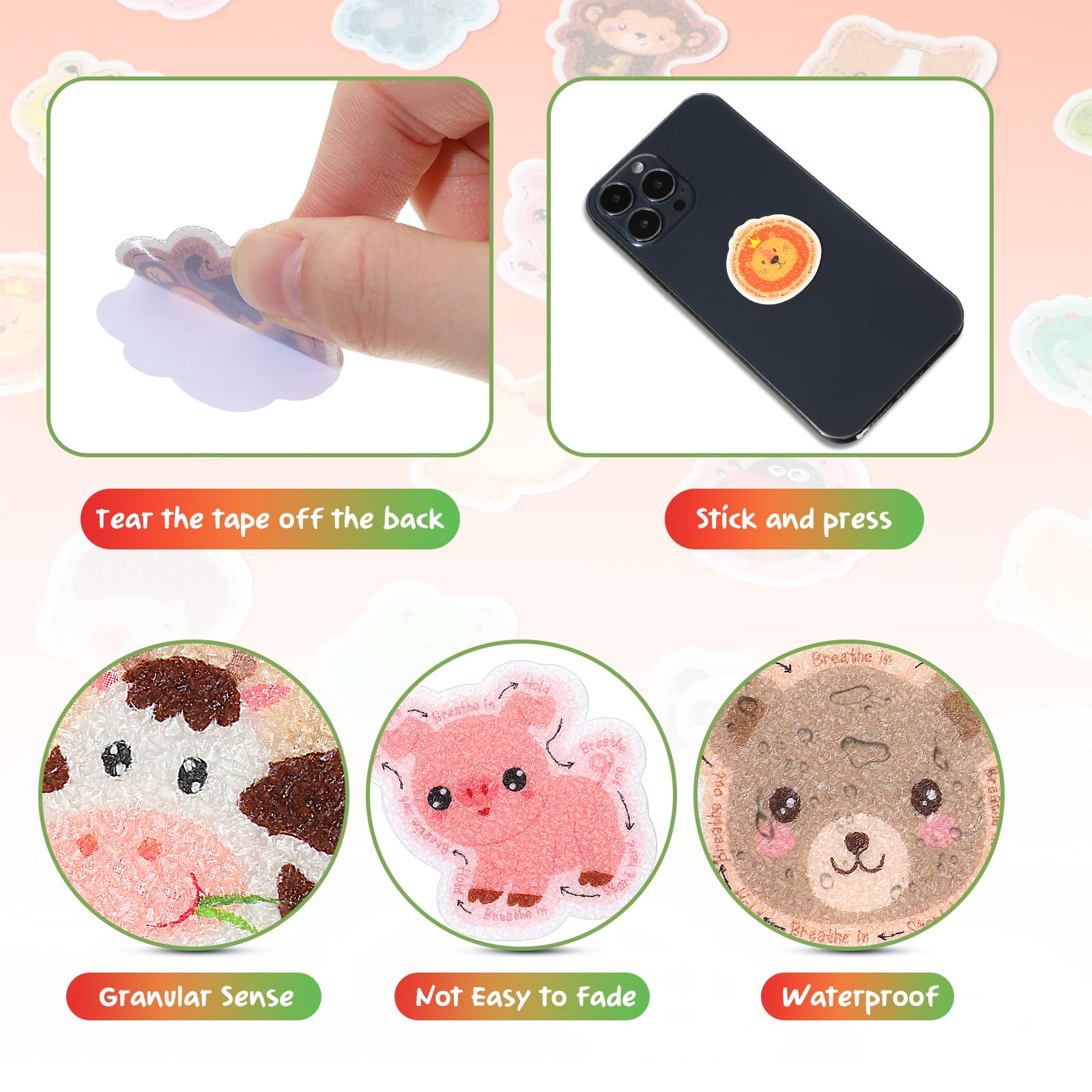 Snapklik.com : 50 Pcs Anxiety Sensory Stickers Calm Stickers Reusable ...