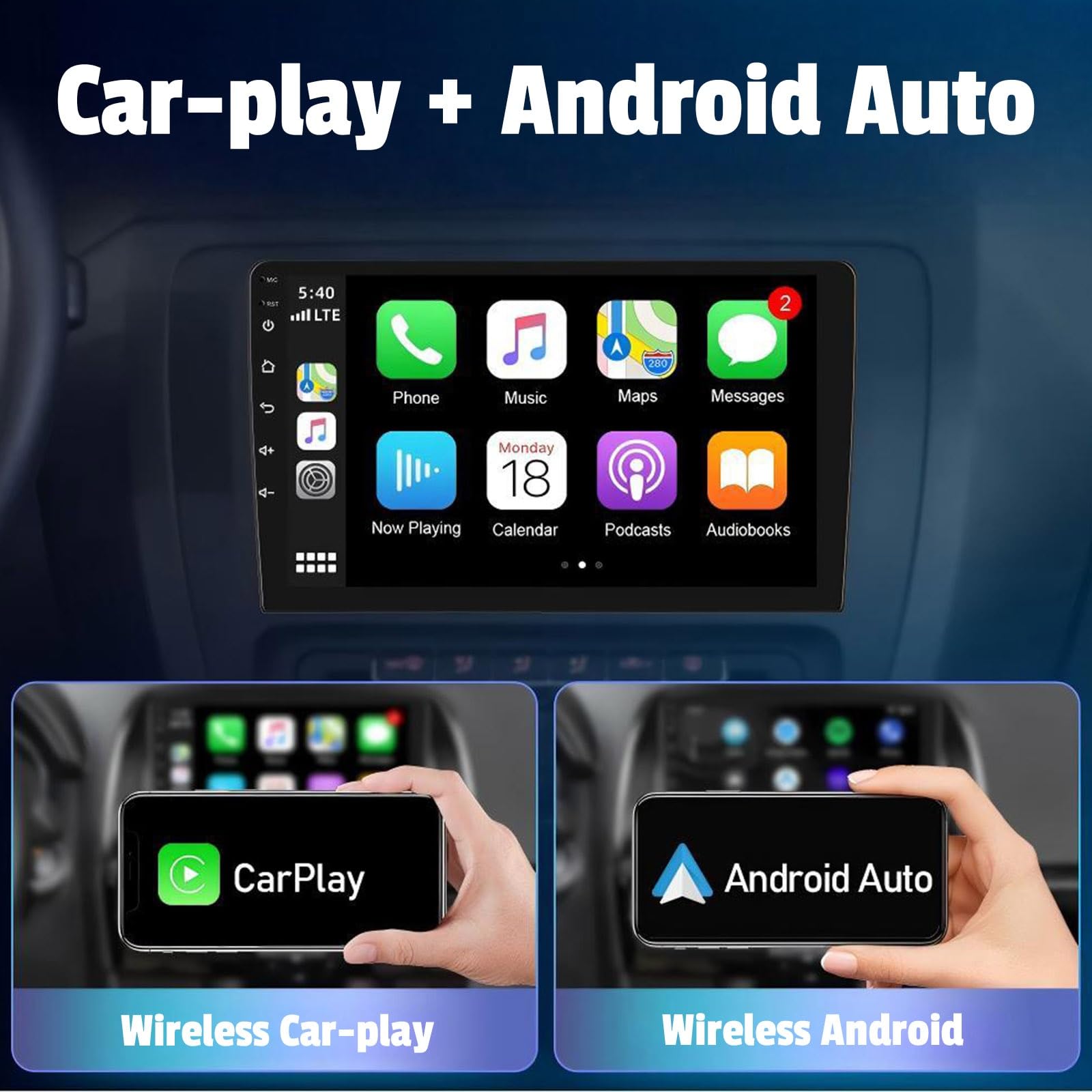 Radio Samochodowe Android CarPlay dla Volkswagen Crafter 2017-2021 4-core Radio Samochodowe Multimedialne z Ekranem Dotykowym 9-Inch/SWC/Bluetooth/Radio FM/WIFI/GPS/Kamera Cofania(X1)