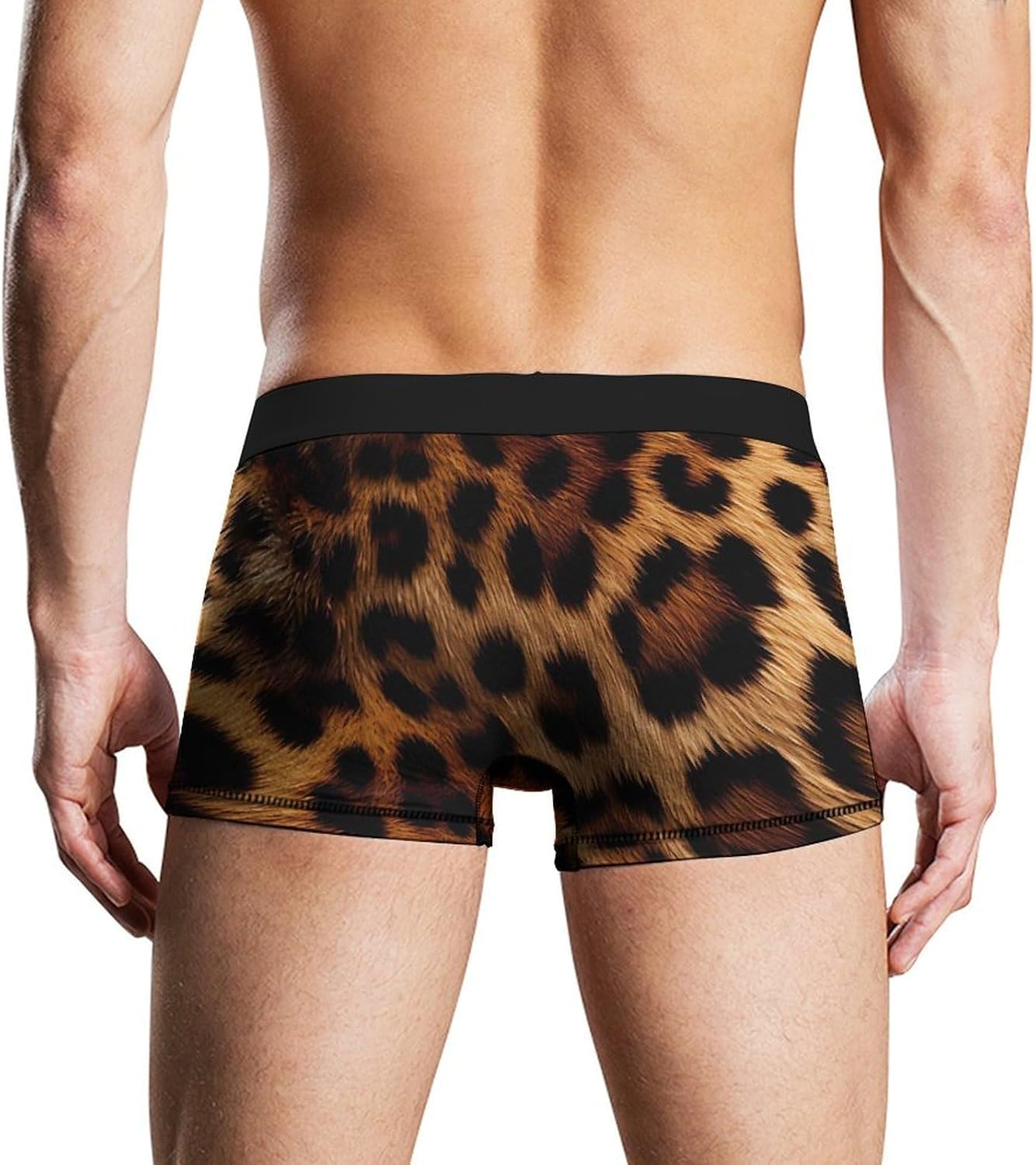 Animal Leopard Print Men's Boxer Briefs Novelty Underwear Trunks Short Underpants