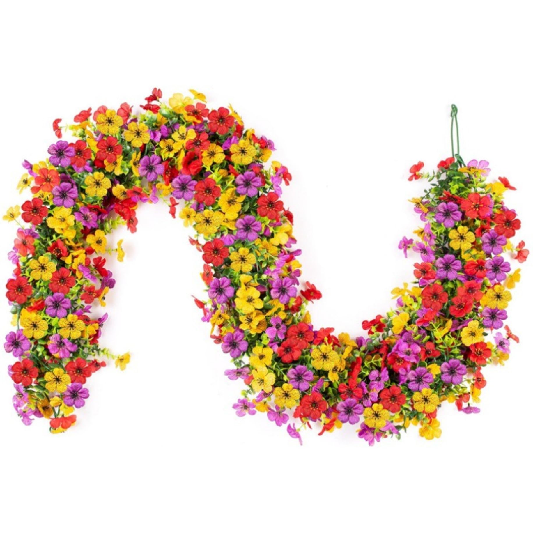 Guirlandes de fleurs artificielles sans entretien : vigne florale 180cm pour déco de fête