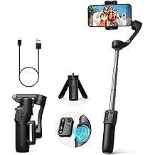 hohem iSteady X3 SE Plus Gimbal Stabilizer for iPhone, 3-Axis Phone Gimbal with Detachable Remote Control, Extendable Rod, 11-Hour Battery, Portable Foldable Stabilizer for Video Recording