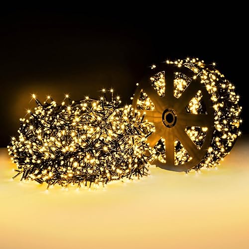 Miniatura 1 de Areker Tira de luces de Navidad de 82 pies, 1000 luces LED de Navidad para exteriores e interiores, alambre verde, enchufable, ultra brillante, 8