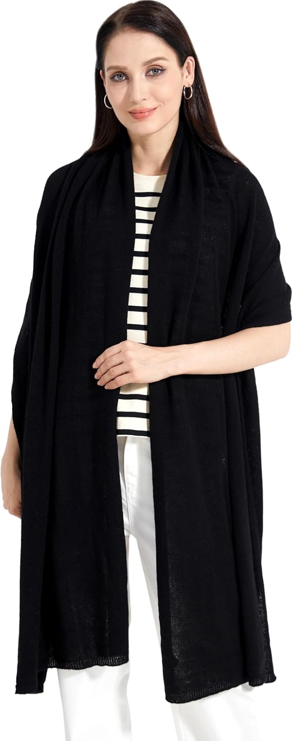 Luxury 100% Cashmere Wrap Soft Scarf Stole Knitted Shawl for Women Wayfarer Travel Extra Large 87"x28" - Image 5
