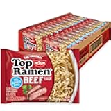 Nissin Top Ramen Noodle Soup, Beef, 3 Ounce (Pack of 24)