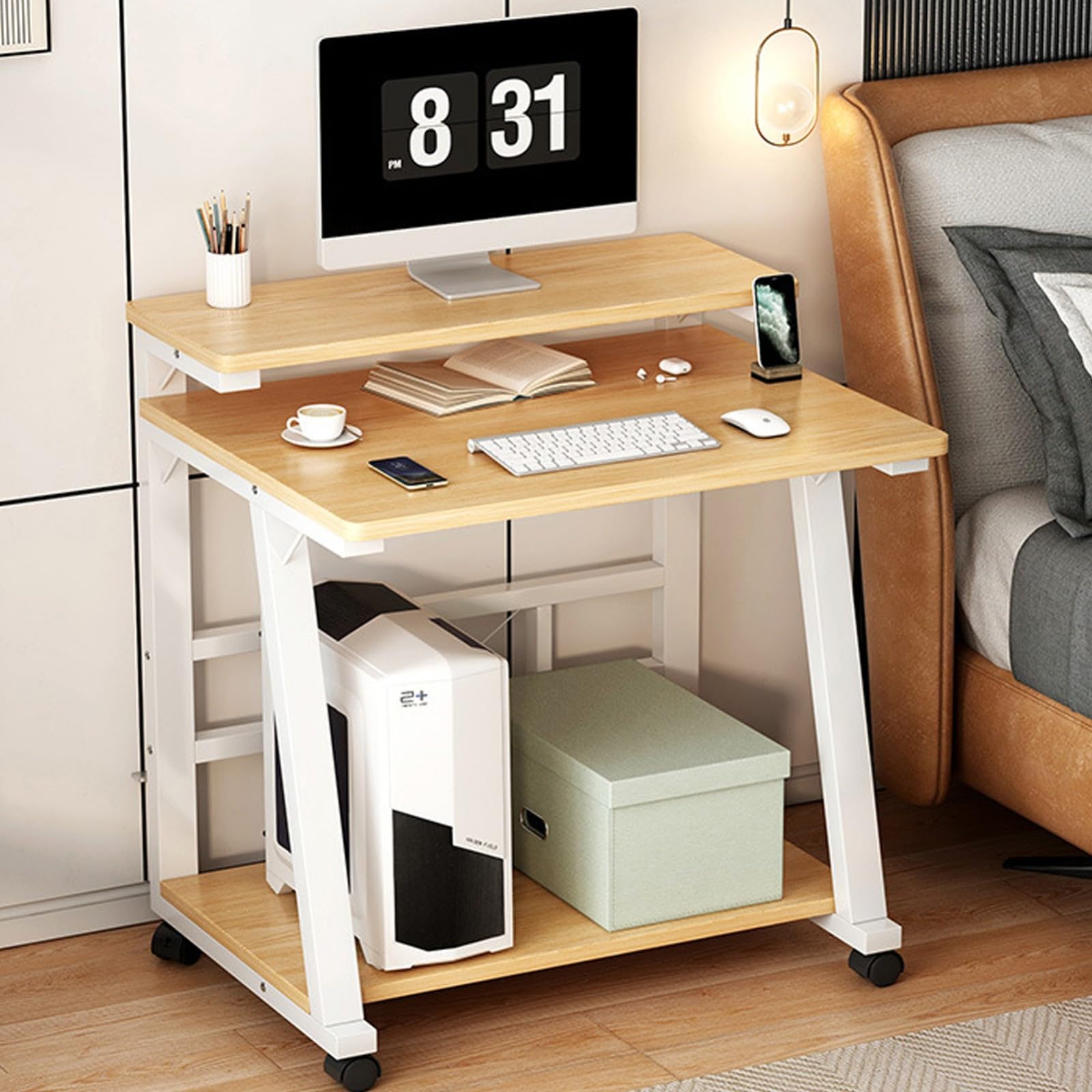 Bureau d'ordinateur industriel de 74 cm pour gagner de la place