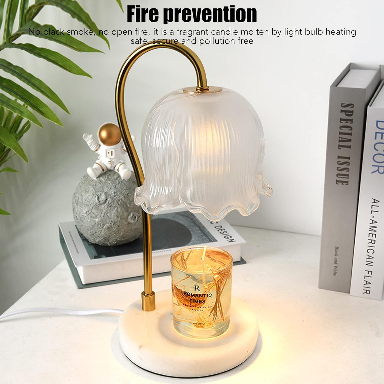 Garosa Candle Warmer Electric Wax Melter Dimmable Table Lamp for Scented Candles Aromatherapy Home Bedroom Lantern with US Plug Small Large Jar Melter