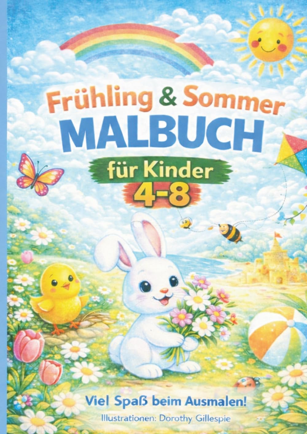 Frühling & Sommer Malbuch: für Kinder von 4-8