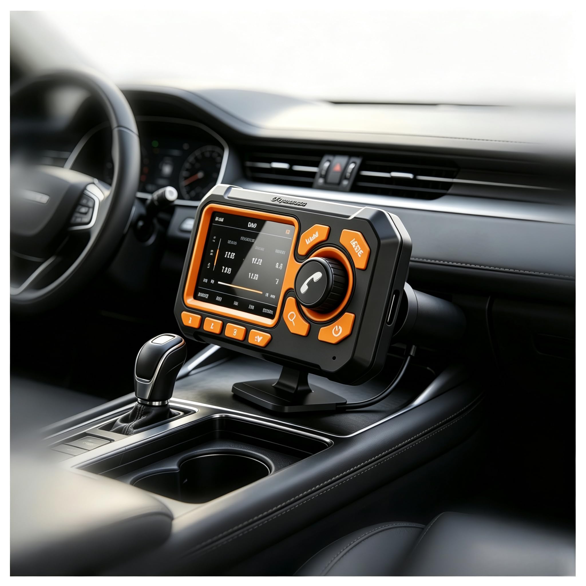 Plug&Play Adaptador de Radio Dab para Coche de Receptor Dab+ con Pantalla LCD de 2,4'', Manos Libres Bluetooth, Transmisor FM, Salida AUX y Ranura para Tarjeta TF Adaptador Dab para Coche