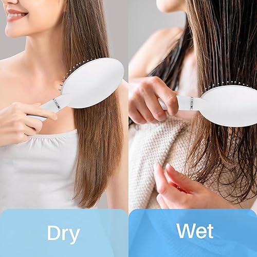 Miniatura 4 de RHOS Cepillo de pelo acolchado para mujeres, hombres y niños, cepillo desenredante para cabello rizado, grueso, delgado y largo, cepillo