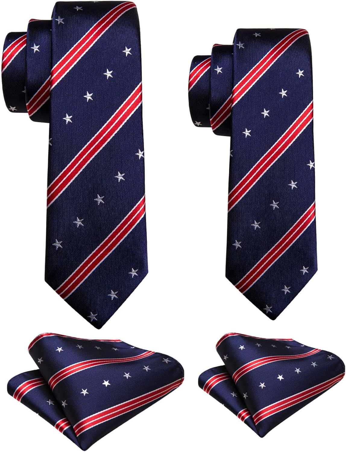 Barry.Wang 2 PACK Ties for Father and Son Fashion Children Tie Men Necktie Jacquard Handkerchief - Image 7