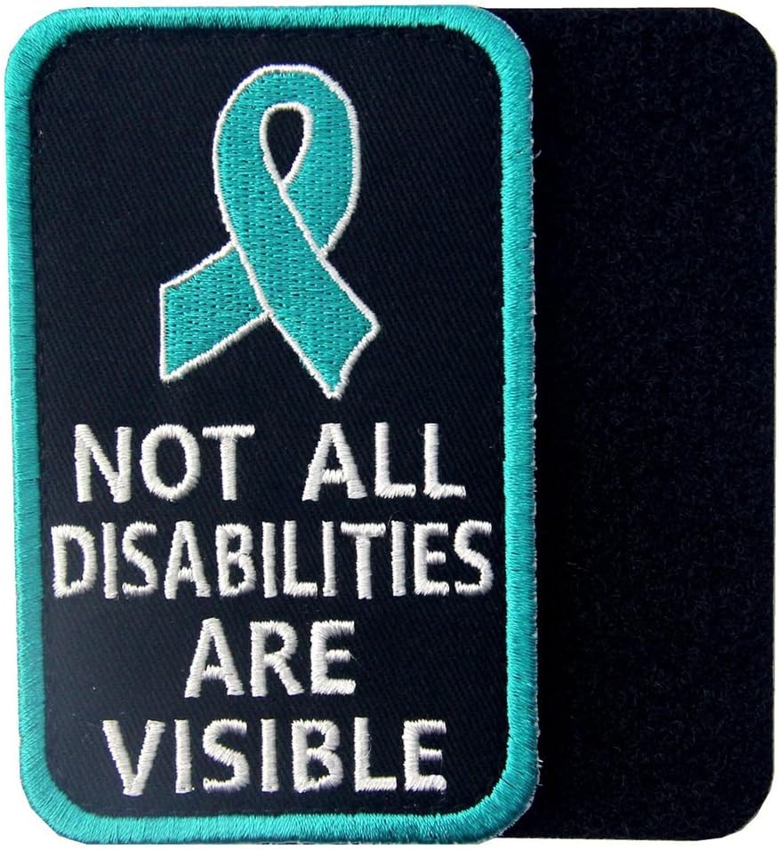 Not All Disabilities are Visible Vests/Harnesses Service Dog Emblem Embroidered Fastener Hook & Loop Patch